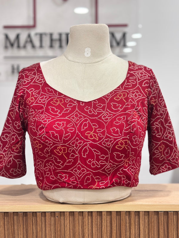 Bandhini- Red Blouse