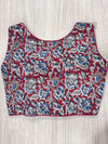 Hemanika- Red/Blue Blouse (Sleeveless)