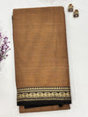 Kayal- Light Brown/Black Narayanpet Saree