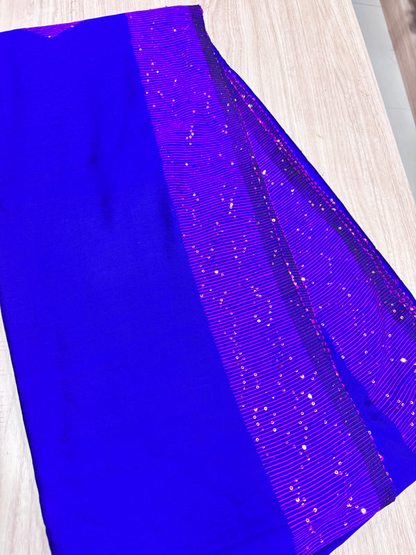 Starry Dust Saree - Blue/Pink