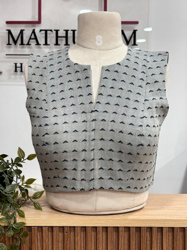 Dalia - Grey Sleeveless Blouse