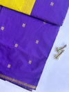 Maheshwari - Violet/Green Maheshwari Silk- Cotton Saree