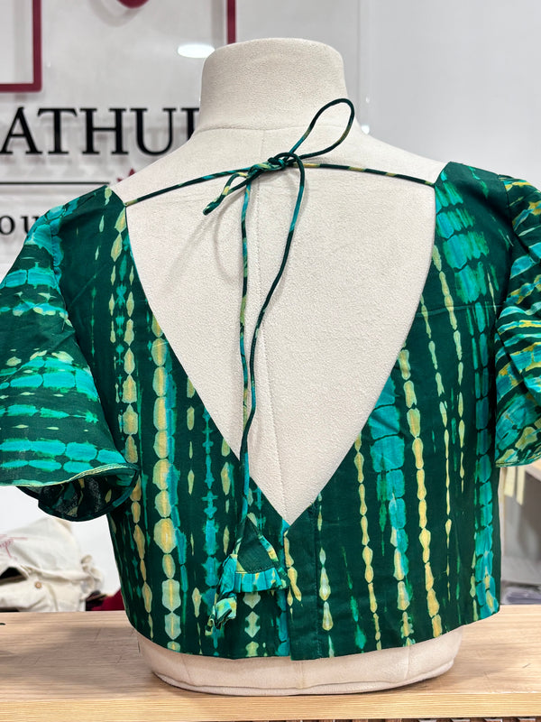 Zuri - Green Butterfly Sleeve Blouse