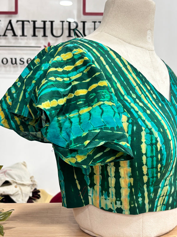 Zuri - Green Butterfly Sleeve Blouse