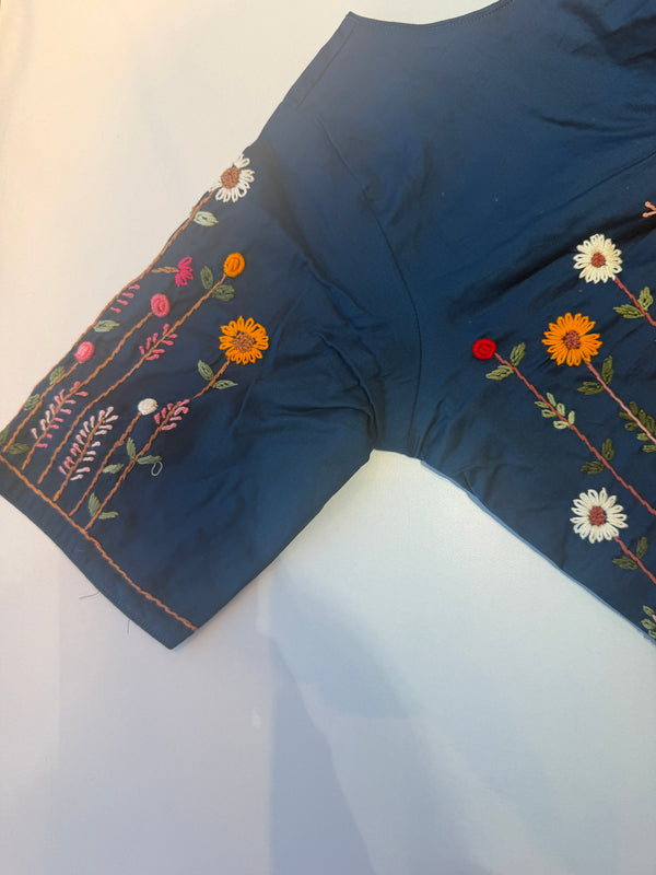 Botanica - Cobalt Blue Embroidery Blouse