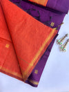 Maheshwari - Purple/Orange Maheshwari Silk- Cotton Saree