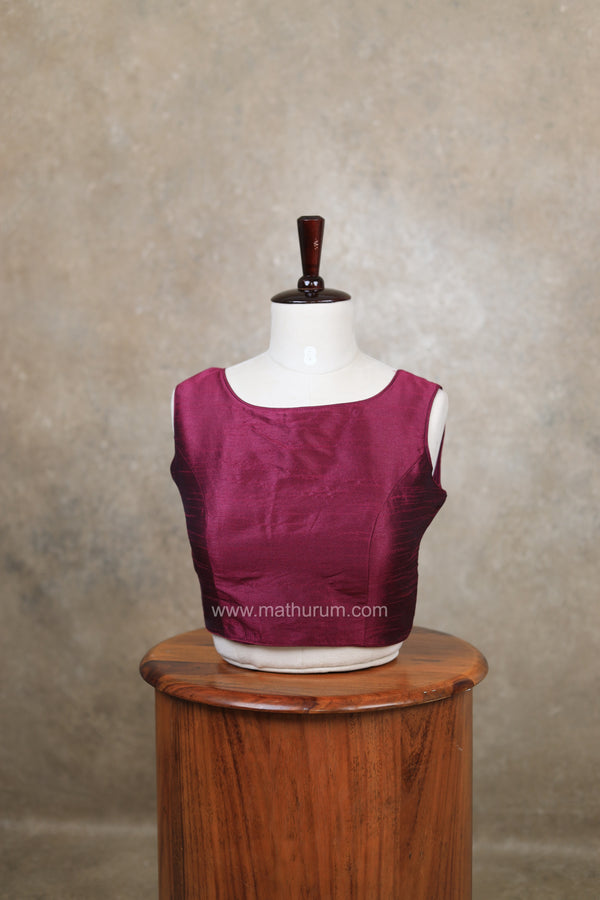 Vaigai- Majenta Blouse (Attachable Sleeves)