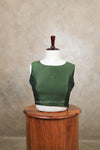 Vaigai- Mehandi Green Blouse (Attachable Sleeves)