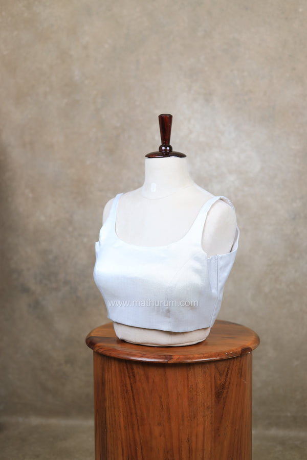 Nayan Metallic- Silver Blouse