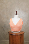 Arya- Peach Blouse (Attachable Sleeves)