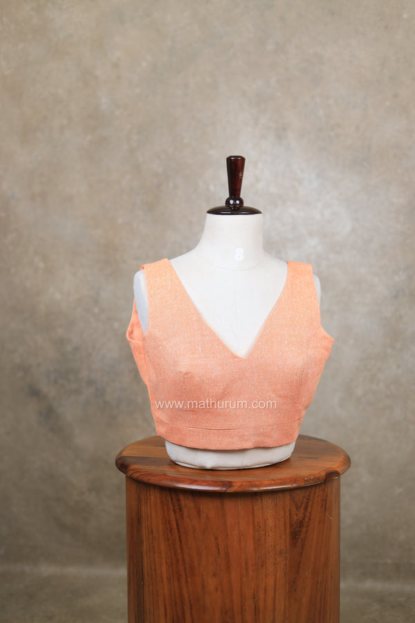 Arya- Peach Blouse (Attachable Sleeves)
