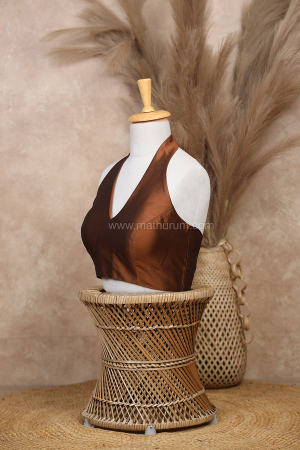 Luna - Brown Blouse Sleeveless