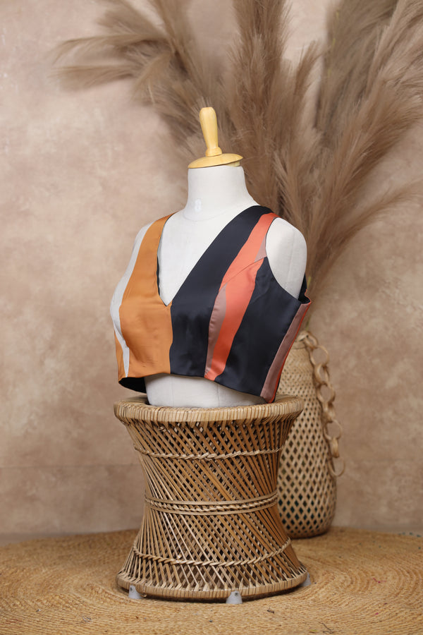Veya- Black Multi Sleeveless Blouse