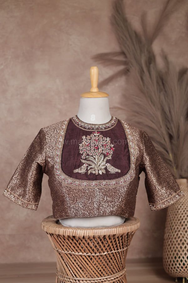 Sita- Brown Zardosi Blouse