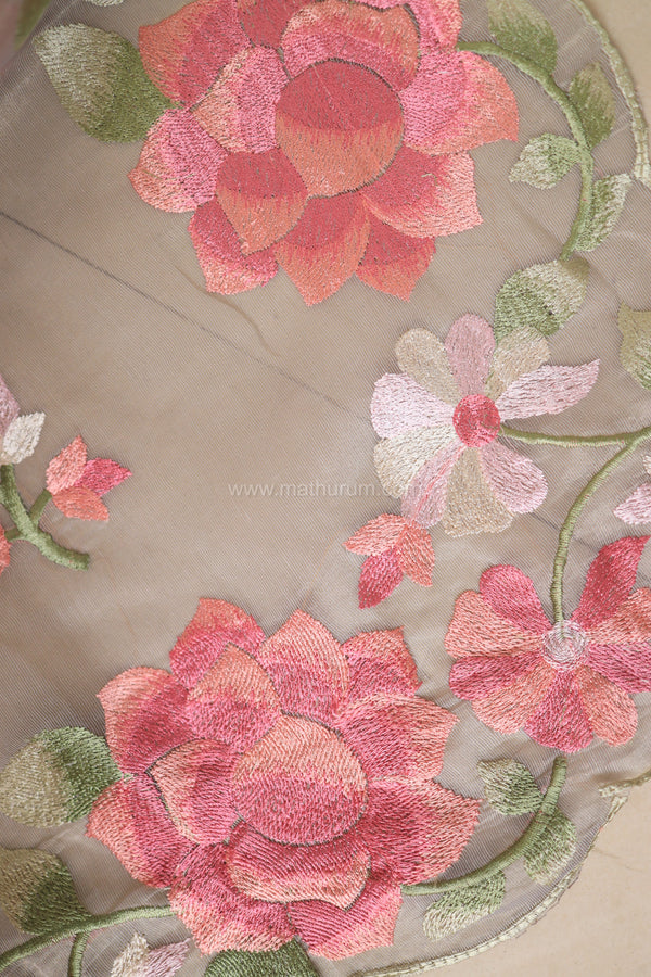 Carol- Pastel Grey Embroidery Saree