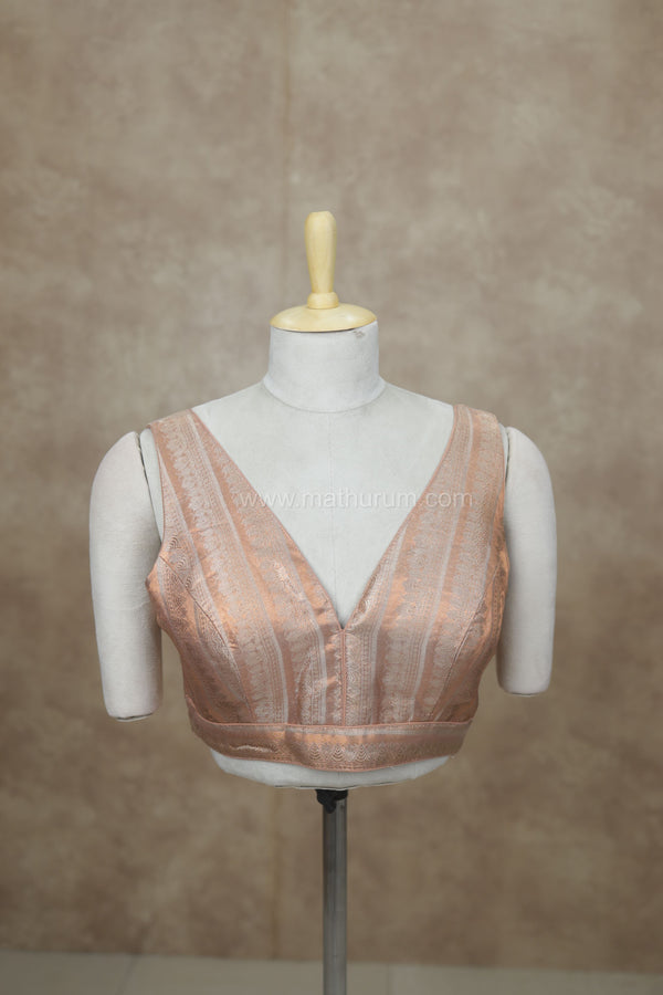 Megalai- Light Copper Blouse (Attachable Sleeves)