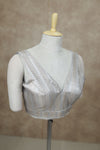 Megalai- Light Grey Blouse (Attachable Sleeves)