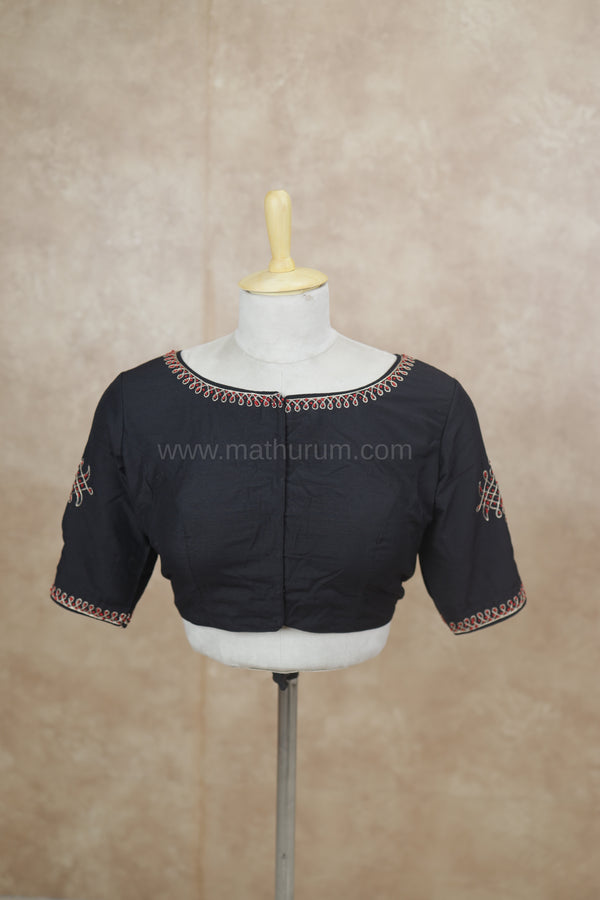Kolam - Black Embroidery Blouse