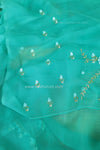 Sea Salt Aqua Teal Blue - DESIGNER SAREE