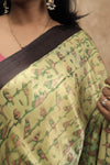 Gajra- Light Green Gajji-Silk Saree