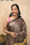 Gajra- Brown Gajji-Silk Saree