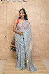 Naksha- Blue Chiffon Saree