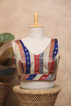 Valli- Multicolour Maroon Blouse (Attachable Sleeves)