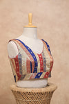 Valli- Multicolour Maroon Blouse (Attachable Sleeves)