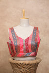 Valli- Multicolour Pink Blouse (Attachable Sleeves)