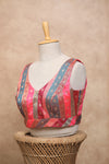Valli- Multicolour Pink Blouse (Attachable Sleeves)