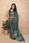 Gajra- BlueGreen Gajji-Silk Saree