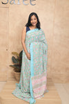 Gulmohar- Sky Blue Georgette Saree