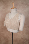 Noor- Beige Blouse (Attached Sleeves)
