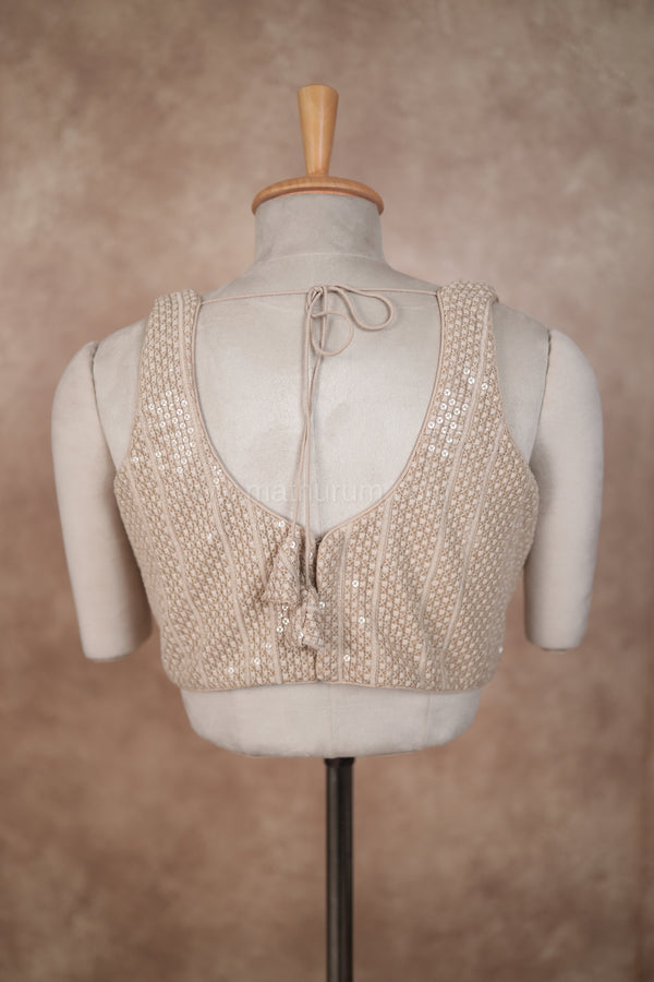 Noor- Beige Blouse (Attached Sleeves)