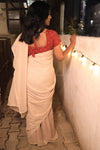 Nira Jute Silk Plain Sarees - Biege