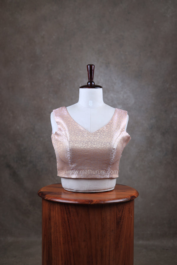Abinaya- Pastel Pink Blouse (Attachable Sleeves)