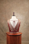 Kundhavai - Dark Maroon Blouse (Attachable Sleeves)