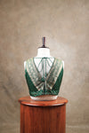 Kundhavai - Dark Green Blouse (Attachable Sleeves)