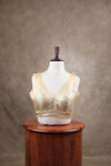 Megalai- Light Gold Blouse (Attachable Sleeves)