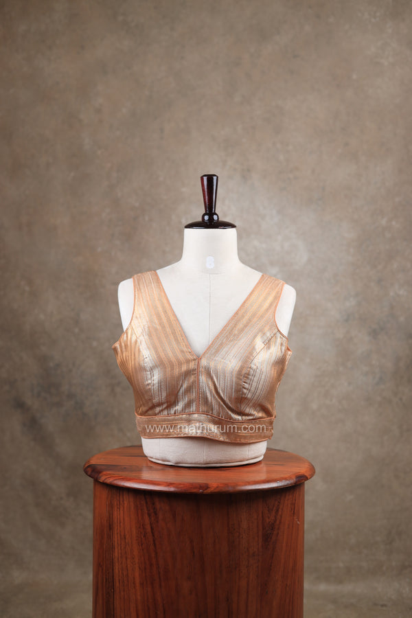 Megalai- Dark Gold Blouse (Attachable Sleeves)