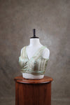 Megalai- Pastel Green Blouse (Attachable Sleeves)