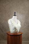 Taal- Cream Gold Blouse (Attachable Sleeves)