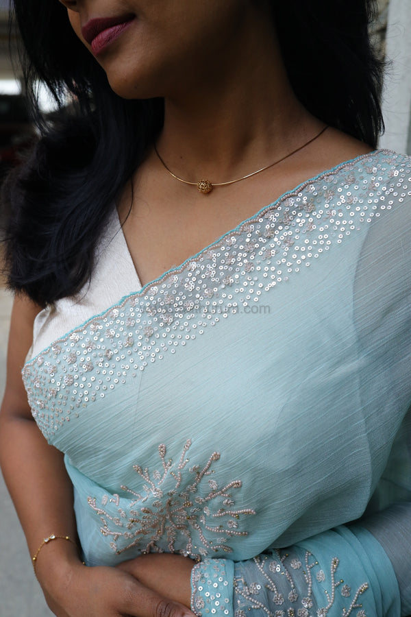 PEARL PARTY ICE BLUE- DESIGNER SAREE