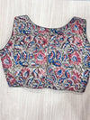 Hemanika- Mehendi Green/Pink Blouse (Sleeveless)