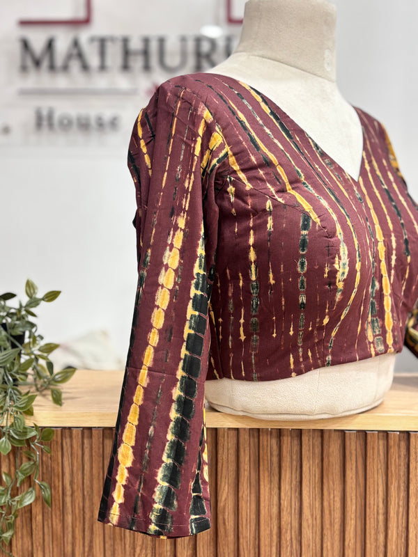 Zuri - Brown 3/4th Sleeve Blouse