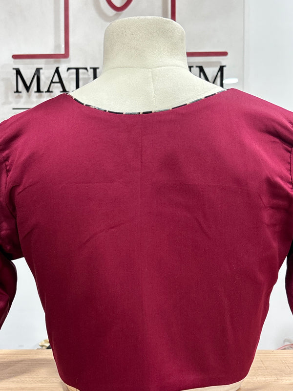 Urvi- Maroon/Black Koti Blouse