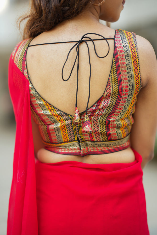 Tharigai- Black Blouse (Attachable Sleeves)