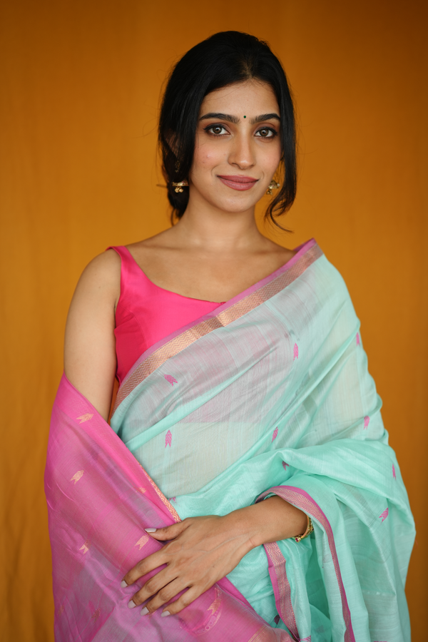 Nayan Plain- Rani Pink Blouse