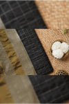 Maya Semi-Silk Silver Checks Double Border Saree