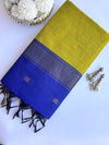 Maheshwari - Green/Blue Maheshwari Silk- Cotton Saree